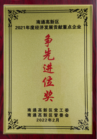 南通市经济发展争先进位奖