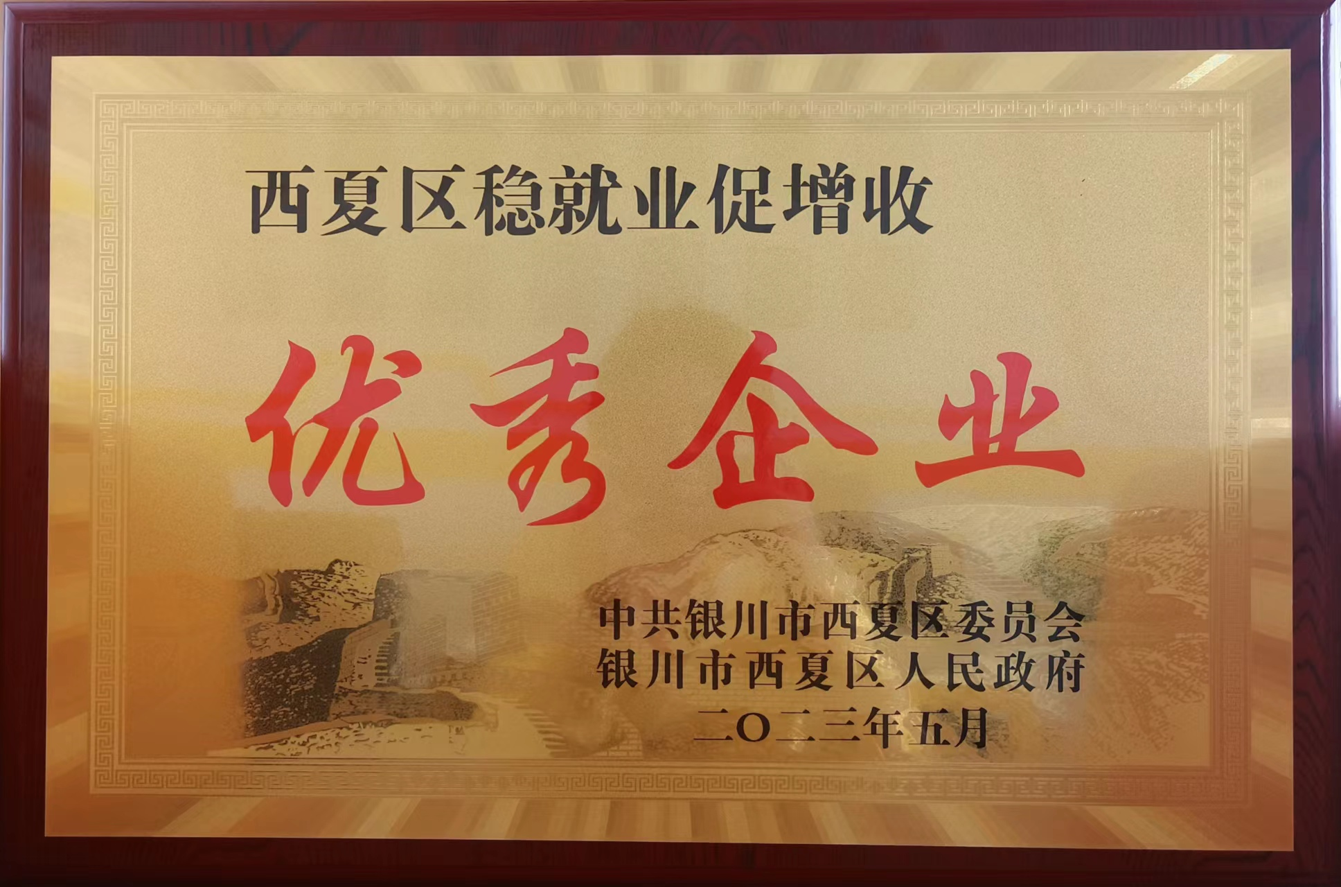 西夏区稳就业促增收优秀企业